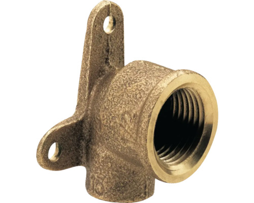 Raccord à fixation murale 15x1/2" 10 pièces bronze Coude avec pattes de fixation pour tuyaux