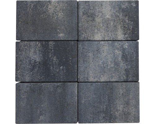 Sechs graue Pflastersteine aus Beton