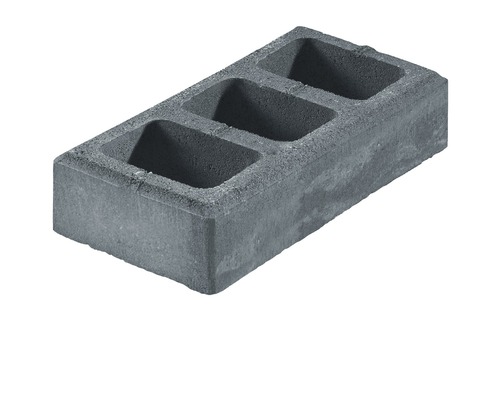 Pierre de construction en brique pleine Eleganca anthracite-gris-chiné 40x20x8.25 cm