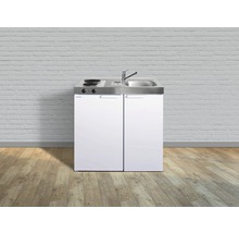 Stengel-Küchen Miniküche mit Geräten Kitchenline 90 cm weiß glänzend vormontiert Variante rechts 1109000001100