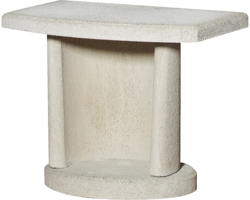 Buschbeck Beistelltisch für Grillkamine, weiß Pflanzentisch aus Stein