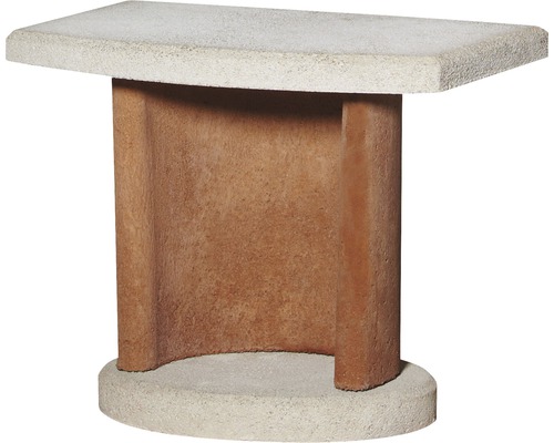 Table de desserte Buschbeck pour barbecue cheminée, terre cuite - blanc