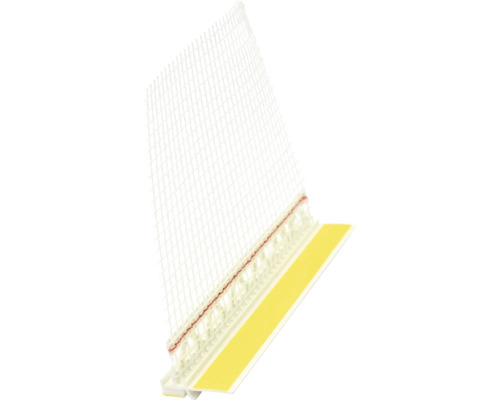 Baguette pour enduit PROTEKTOR PVC rigide avec lèvre de protection et tissu pour épaisseur d'enduit 9 mm 2600 x 26 x 103 mm