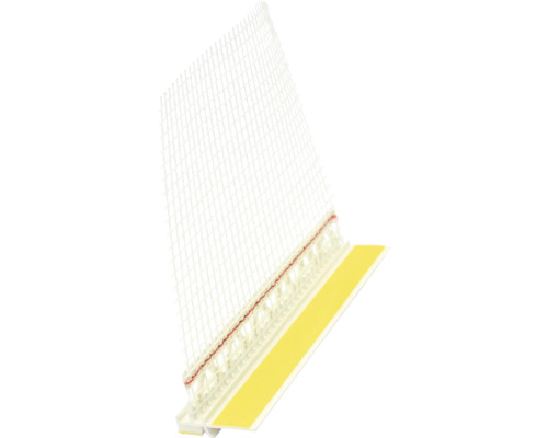 Baguette pour enduit PROTEKTOR PVC rigide avec lèvre de protection et tissu pour épaisseur d&lsquo;enduit 9 mm 2600 x 26 x 103 mm