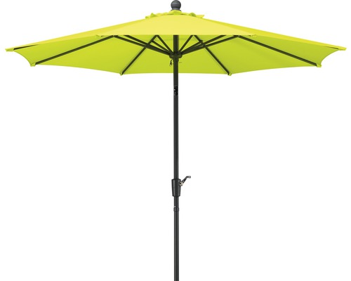 Parasol de jardin jaune avec mécanisme à manivelle