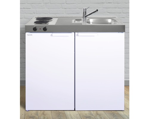 Stengel-Küchen Miniküche mit Geräten Kitchenline 100 cm weiß glänzend montiert Variante rechts