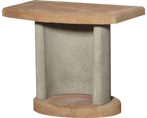 Desserte Buschbeck pour barbecue cheminée 40 x 70 x 55 cm béton terre cuite gris-0