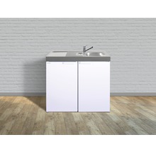 Cuisines Stengel mini-cuisine avec appareils Kitchenline 100 cm blanc brillant prémontée variante droite 1110000005100
