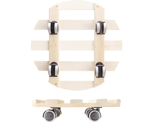 Pflanzenroller aus Holz mit Rollen