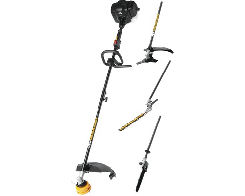 Outil multifonction avec différents accessoires pour travaux de jardinage
