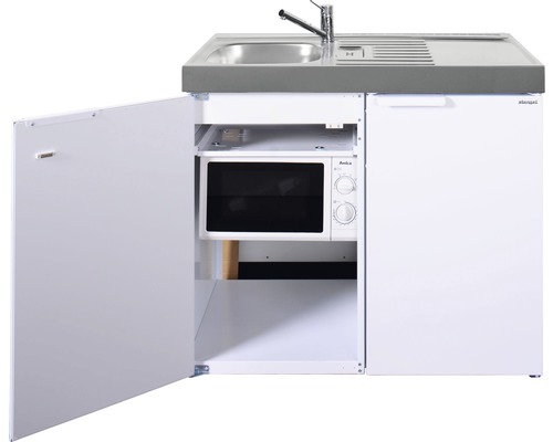 Stengel-Küchen Miniküche mit Geräten Kitchenline 100 cm weiß glänzend montiert Variante links