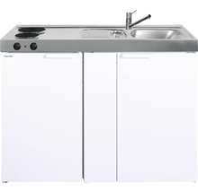 Cuisines Stengel mini-cuisine avec appareils Kitchenline 120 cm blanc brillant prémontée variante droite 1112000101100