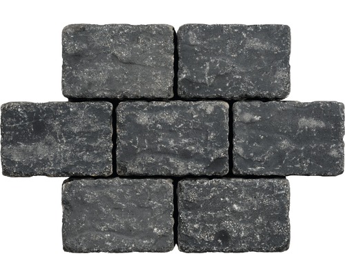 Pavés en pierre, rectangulaires, posés en motif