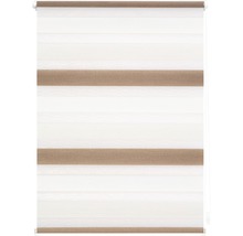Lichtblick Doppelrollo ohne Bohren creme-braun-weiß 45x150 cm inkl. Klemmträger
