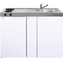 Stengel-Küchen Miniküche mit Geräten Kitchenline 120 cm weiß glänzend vormontiert Variante rechts 1112000201100