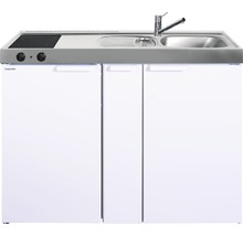 Cuisines Stengel mini-cuisine avec appareils Kitchenline 120 cm blanc brillant prémontée variante droite 1112000203100