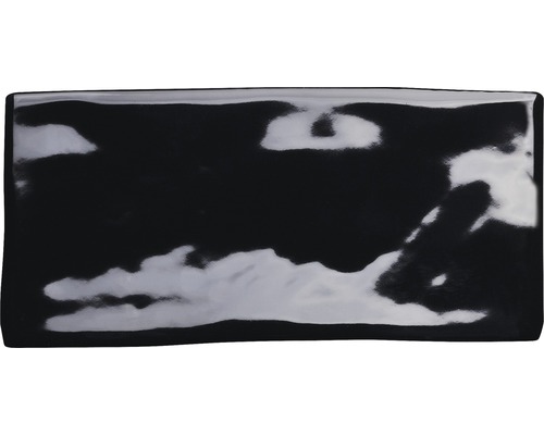 Steingut Metro-Fliese Loft 7,5 x 15 x 0,8 cm schwarz glänzend