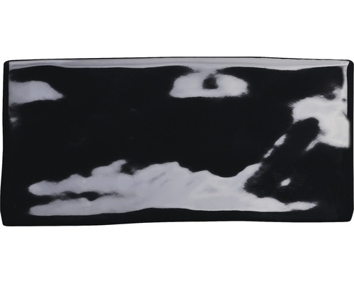 Carrelage Metro Loft noir brillant 7,5 x 15 x 0,8 cm Carreau rectangulaire