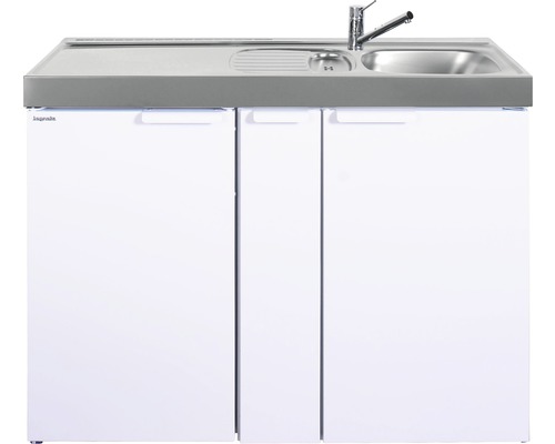 Stengel-Küchen Miniküche mit Geräten Kitchenline 120 cm weiß glänzend montiert Variante rechts