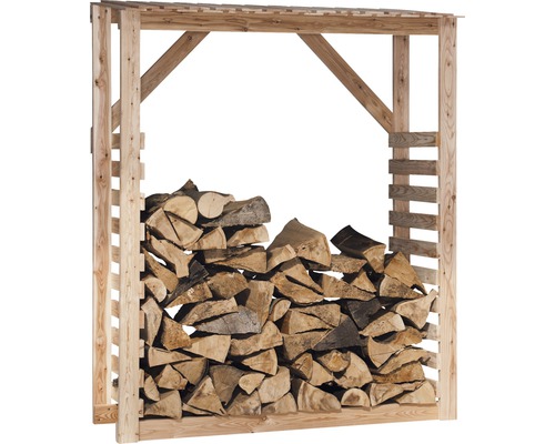 Abri pour bois de chauffage mélèze 150 x 60 x 180 cm, nature