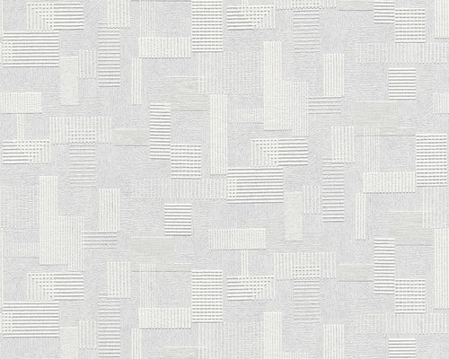Papier peint blanc à texture en relief avec motifs rectangulaires
