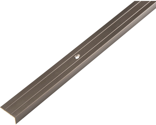 Winkelprofil Alu bronze eloxiert 23x5 mm, 2 m Treppenkantenprofil aus Aluminium mit Befestigungslöchern