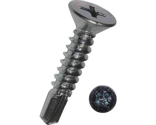 Vis autotaraudantes à tête fraisée, cruciformes, 3.9x19 mm, DIN 7504, galvanisées 1000 pièces Vis autotaraudantes à tête fraisée, cruciformes, 3.9x19 mm, DIN 7504, galvanisées 1000 pièces