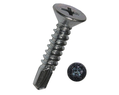 Vis autoperceuse à tête fraisée avec empreinte cruciforme DIN 7504 4,8x45 mm galvanisé, 500 pièces Vis autoperceuse à tête fraisée avec empreinte cruciforme DIN 7504 4,8x45 mm galvanisé, 500 pièces