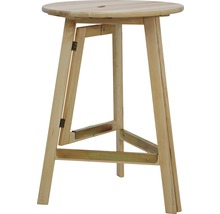 Runder Stehtisch aus Holz mit dreibeinigem Gestell