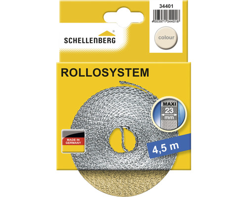 Schellenberg Rollladensystem mit 4,5 Meter Länge und 23 Millimeter maximaler Gurtbandbreite