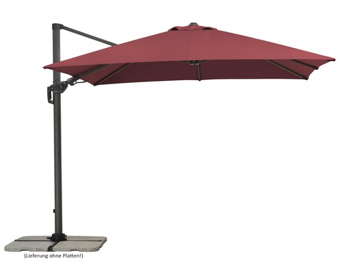 Parasol déporté Schneider Rhodos Twist 300 x 300 x 264 cm polyester 200 g/m² bordeaux