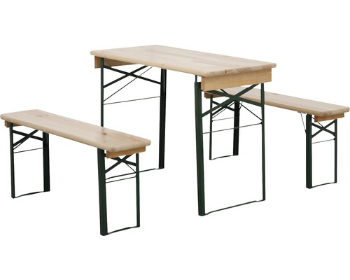 Garniture de brasserie avec table et deux bancs