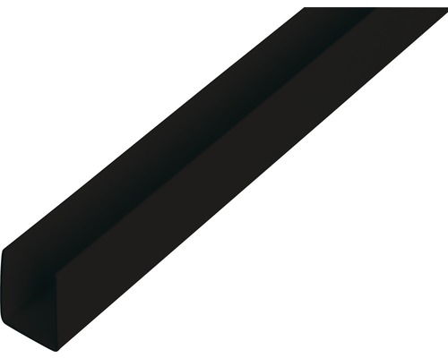 Profilé en U PVC noir 18x10x1 mm, 1 m