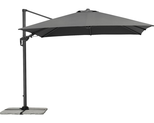 Parasol déporté Schneider Rhodos Twist 300 x 300 x 264 cm polyester 200 g/m² anthracite