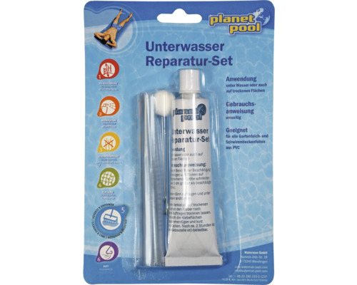 Kit de réparation sous-marine pour bassins de jardin et revêtements de piscine en PVC