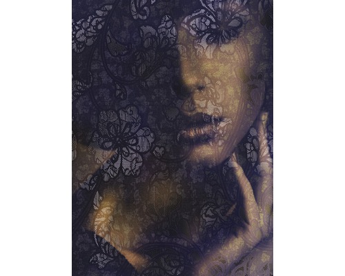 Papier peint panoramique intissé XXL2-012 Lace 2 pces 184 x 248 cm Photographie d''une femme avec un motif floral en dentelle