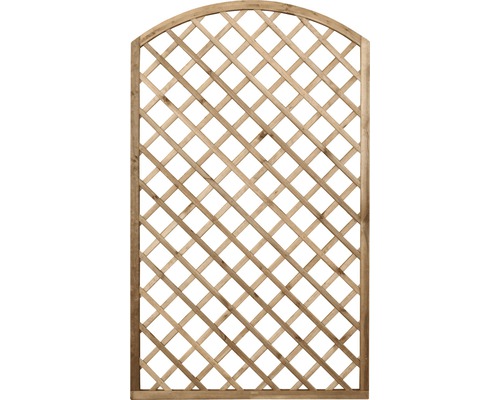 Treillis pour plantes 195 x 120 cm, traité en autoclave par imprégnation marron Trellis en bois avec partie supérieure arrondie