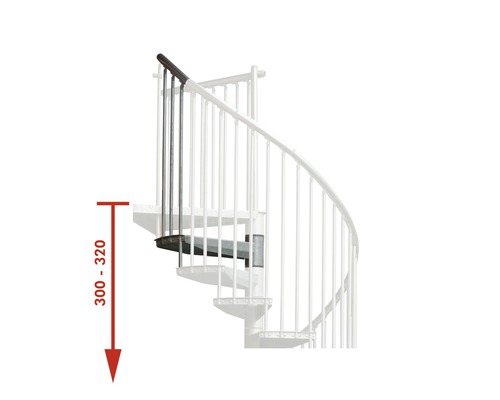 Extension pour escalier en colimaçon Pertura Zenobia Ø 120 cm pour hauteur d'étage max de 320 cm-0