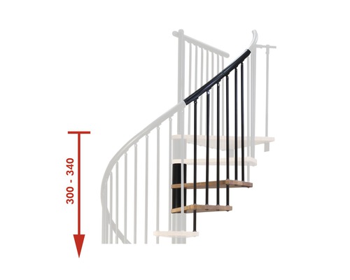 Extension pour escalier en colimaçon Pertura Irini Ø 120 cm pour hauteur d'étage max de 356 cm