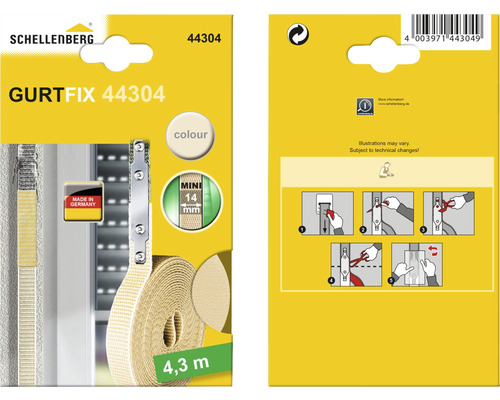 Schellenberg Gurtfix 44304, sangle de mini-volet roulant, largeur 14 mm, longueur 4,3 m