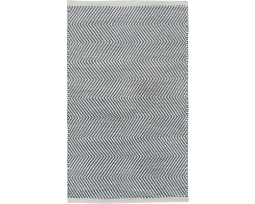 Tapis en chiffon Dakota à rayures gris-bleu 50x80 cm