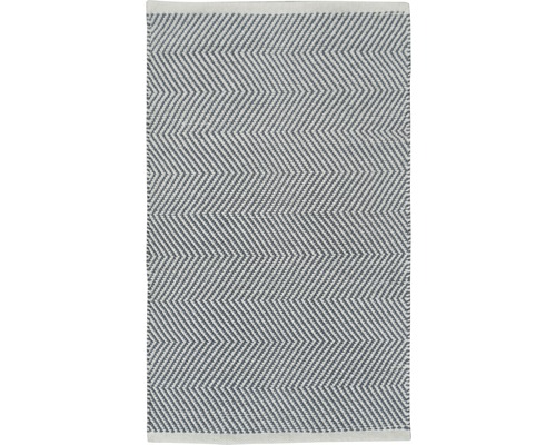 Tapis en chiffon Dakota à rayures gris-bleu 50x80 cm Tapis en chiffon Dakota à rayures gris-bleu 50x80 cm