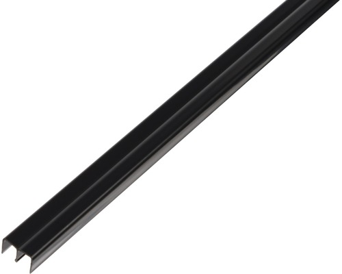 Profilé pour rail de guidage supérieur PVC noir 6,5 mm, 2 m