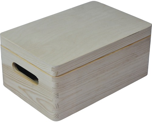 Holzkiste mit Deckel und Tragegriff