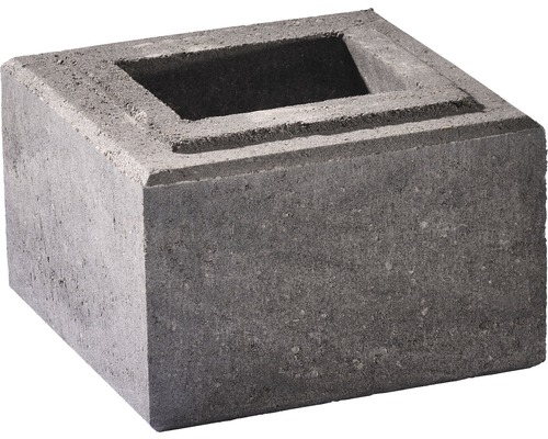 Système de muret Trendline pierre de construction 1/2 anthracite nuancé 19 x 19 x 12 cm