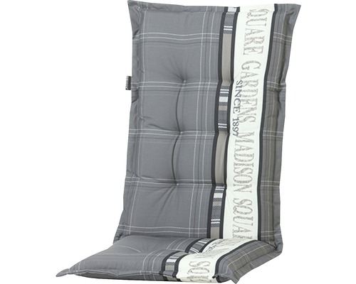 Galette d'assise pour siège à dossier haut Madison 50 x 123 cm coton-polyester gris-crème