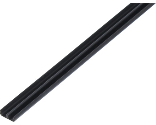 Profilé pour rail de guidage inférieur PVC noir 6,5 mm, 2 m