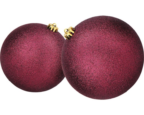 Zwei Weihnachtsbaumkugeln aus Kunststoff