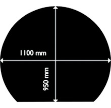 Abbildung mit den Maßen 1100 mm und 950 mm