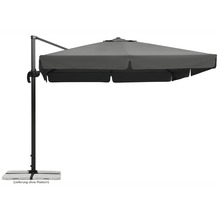 Parasol déporté avec écran en tissu et structure en métal